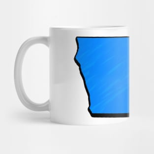 Bright Blue Iowa Outline Mug